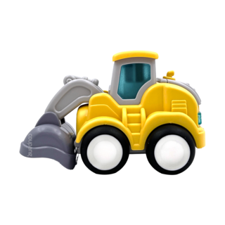 PUKU 藍色企鵝 樂玩按壓慣性工程車, 趣味小推土機, 手動按壓, 旋轉活動關節, 圓滑外型不誤傷, 推土機, 1個