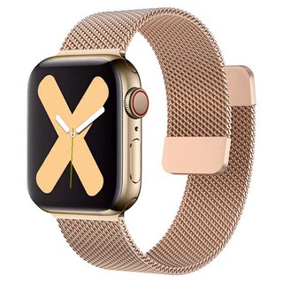 Mozoree Apple Watch 相容米蘭尼斯磁吸錶帶, 1個, 玫瑰金