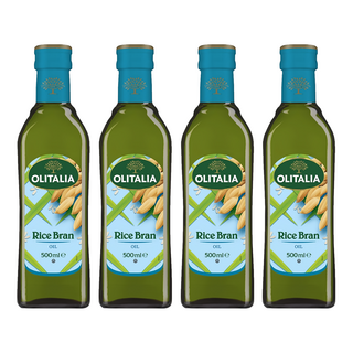 OLITALIA 奧利塔 玄米油, 含γ-穀維素 提供天然營養, 富含膳食纖維 植物固醇成分, 油質穩定 耐高溫 低油煙, 500ml, 4瓶
