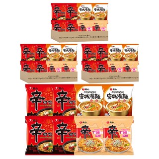 NONGSHIM 農心 辛拉麵120g 4包 + 安城湯麵125g 2包 + 辛拉麵 辣白醬風味137g 2包, 24包