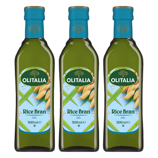 OLITALIA 奧利塔 玄米油, 含γ-穀維素 提供天然營養, 富含膳食纖維 植物固醇成分, 油質穩定 耐高溫 低油煙, 500ml, 3瓶