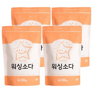 소다스쿨 워싱소다 세탁세제, 1kg, 4개