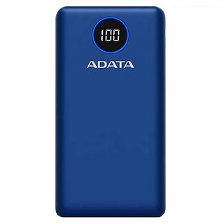 ADATA 威剛 快充行動電源 20000mAh USB-A + Type-C, P20000QCD, 藍色, 1個