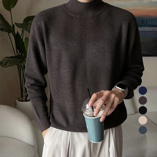 jogunshop 男款美麗諾羊毛蜂巢紋半高領針織衫 JG1997