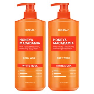 쿤달 허니 앤드 마카다미아 퓨어 바디워시화이트머스크향, 1.058L, 2개