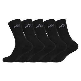 밀레 남성용 등산 크루 5족 양말 세트, 블랙, 5세트