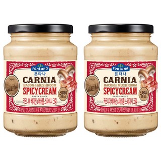 歐洲 Fontana 卡尼亞培根及蘑菇辣味奶油義大利麵醬, 2個, 430g