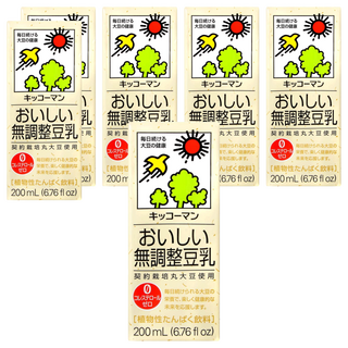 KIKKOMAN 龜甲萬 無調整豆乳 200mL, 6入