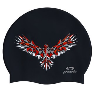 phoenix 矽膠泳帽 不死鳥款, 黑色