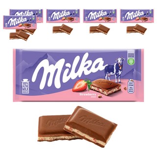 milka 妙卡 草莓優格巧克力, 100g, 6包
