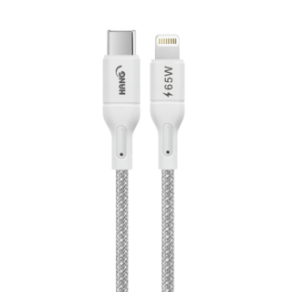 HANG R18 編織快充線 USB to Lightning 65W, 1m, 灰色, 1個