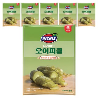 리치스 슬라이스 오이피클, 3kg, 6개