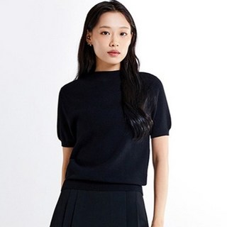 SPAO 女款柔軟紗線半高領短袖針織衫 SPKWE49W03