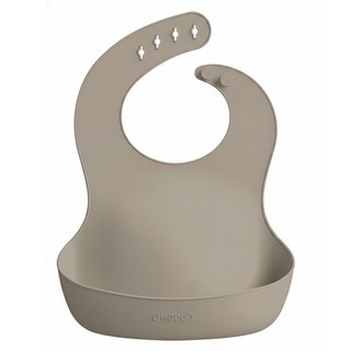 MODU'I BLUEMAMA 幼兒鉑金矽膠圍兜二代 尺寸29.4x21.7cm 耐熱-40°C~250°C 適用年齡6個月以上, 摩卡, 1件, 1個