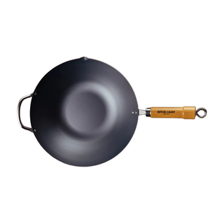 RIVER LIGHT 日本製 極鐵鍋 窒化鐵北京炒鍋 33cm 導熱快、耐磨損 瓦斯爐適用, 1個