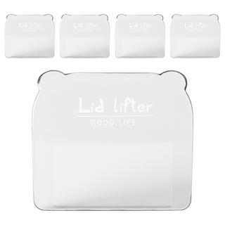 小熊耳簡約款馬桶提蓋器 塑料材質, 7 x 6 x 0.1cm, 透明