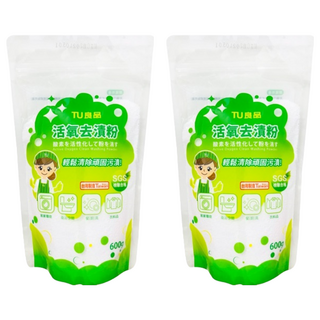 TU 良品 活氧去漬粉 600g 2包, 活氧配方, 多用途清潔, 輕鬆去除頑固污漬