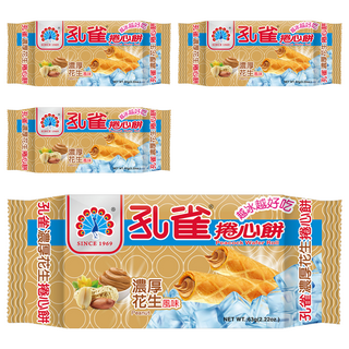 孔雀捲心餅，濃郁花生風味, 63g, 4包