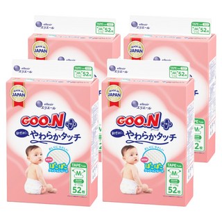 GOO.N 大王 日本境內版 SJ柔觸肌系列 黏貼型尿布 6~11kg, M, 208片