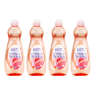 ROCKET火箭牌 葡萄柚洗碗精, 600ml, 日本製造, 快速分解油汙, 中性成分, 環境友善, 4瓶