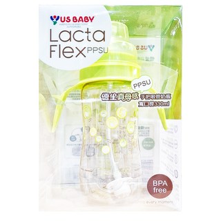US baby 優生 真母感PPSU奶瓶 寬口 寶寶學飲好幫手, 0歲以上, 330ml, 1入, 綠色, 1瓶