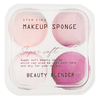 STAR KING 星之冠 美妝蛋組, 水滴型 X1, 斜切型 X2, 超柔軟, 乾濕兩用, 粉色系, 1組