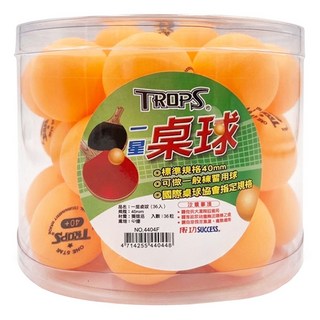 TROPS 特波士 一星桌球 40mm, 橘色, 36顆, 1罐