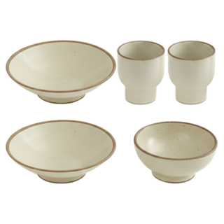 ERATO Sie系列 雙人餐具禮盒組, 2 個燒酒杯 + 2 個小菜碗 + 湯碗, 1組