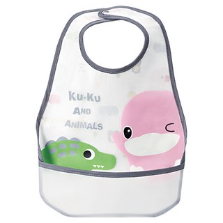 KU.KU Duckbill 酷咕鴨 動物派對防水圍兜, 粉色, 1件, 1件