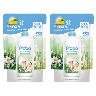 Probo 博寶兒 奶瓶蔬果洗潔精 補充包, 500g, 2包