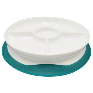 OXO tot 好吸力分隔餐盤, 靚藍綠, 1個