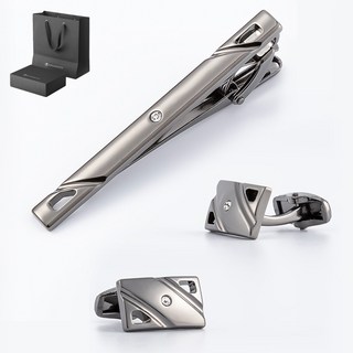 Paperments 金屬水鑽點綴領帶夾袖扣禮盒組 23470