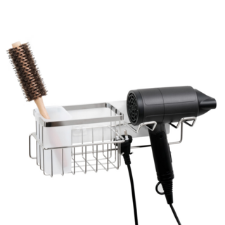 Spider Loc 免鑽孔吹風機置物架, 簡單安裝, 防水, 多功能掛鉤, 銀色, 1個