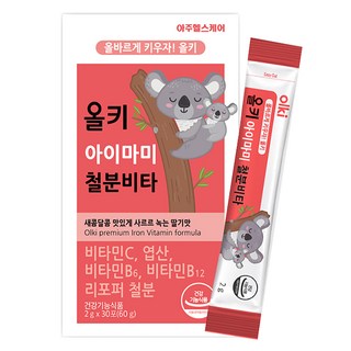 olki 鐵質維生素粉隨身包 草莓口味 30條入, 1個, 60g