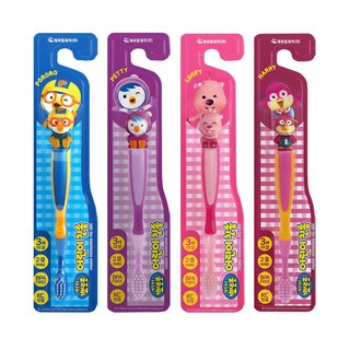 Pororo 兒童牙刷套組 4p, Pororo+Loopy+Patty+Harry, 4個裝, 1組
