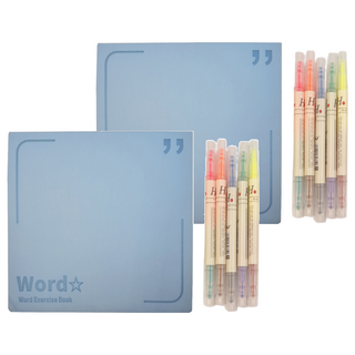 單字記憶本(送5隻螢光筆) 藍色, 2入