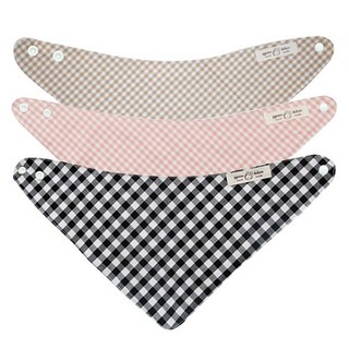 四季嬰兒格子圍兜3件組