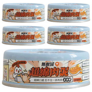 ParkCat 貓樂園 無敵罐超棉肉泥主食貓罐, 80g, 5個, 鮮燉雞 + 鮮鵪鶉