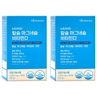 뉴트라비타 칼슘 마그네슘 비타민D, 60정, 2개