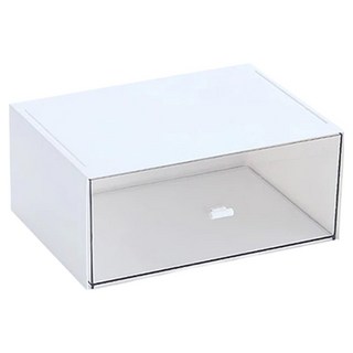 桌面抽屜收納盒, 白色, 1層