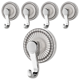 吸盤掛勾 浴室掛勾 免釘免打孔 大掛鉤, 冰川紋透灰, 5個