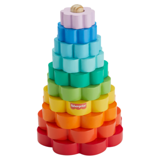 費雪 木製套圈玩具 18個月以上適用, 彩虹, 1組