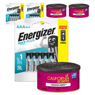 Energizer 勁量 MaxPlus AAA 乾電池 4 + 1 + California Scents Coronado Cherry 芳香劑套組, 1套, 3套