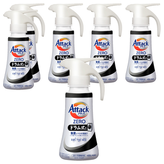 Attack 一匙靈 ZERO洗衣精 按壓式 滾筒專用 黑色 400g, 6瓶