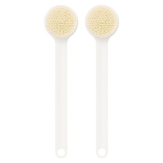 MUJI 無印良品 聚丙烯沐浴刷 37cm, 白色, 1入, 2支