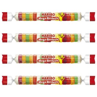 HARIBO 哈瑞寶 Mega-Roulette Q軟糖 水果風味 45g, 4條
