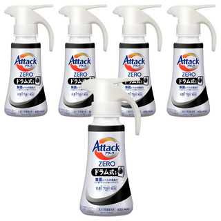 Attack 一匙靈 ZERO洗衣精 按壓式 滾筒專用 黑色 400g, 5瓶