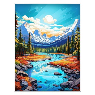 데이소이 마운틴뷰 DIY 보석십자수 20 x 30 cm, 06 맑은강가, 1개