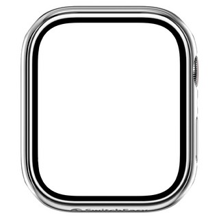 SwitchEasy 魚骨牌 Hybrid 9H鋼化玻璃雙料保護殼 適用於 Apple Watch 41mm 單層裝甲 面和機身, 銀色, 1個