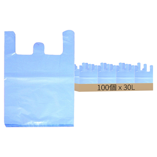World Clean 天藍色手提袋, 100個, 30L